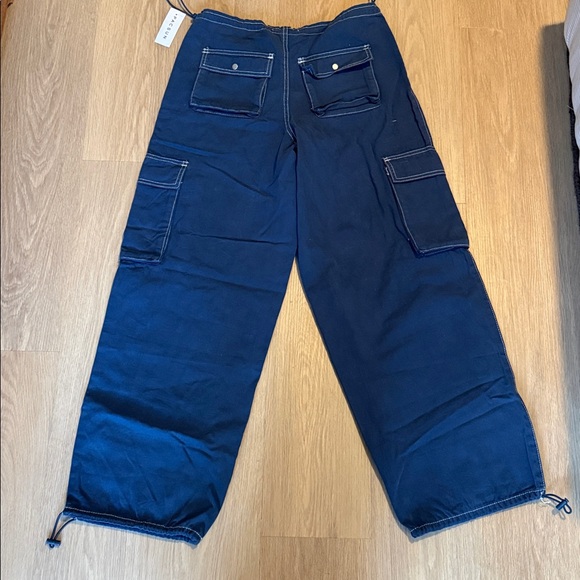 PacSun Blue Low Rise Cargo Parachute Pants - Picture 4 of 6